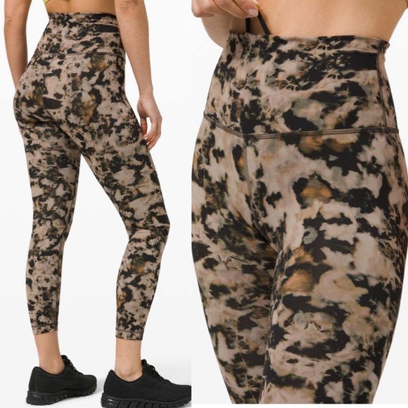 Lululemon Wunder Train High Rise Tight 25" Dispersed Light Raw Linen W5CXNS 6 - Picture 1 of 9